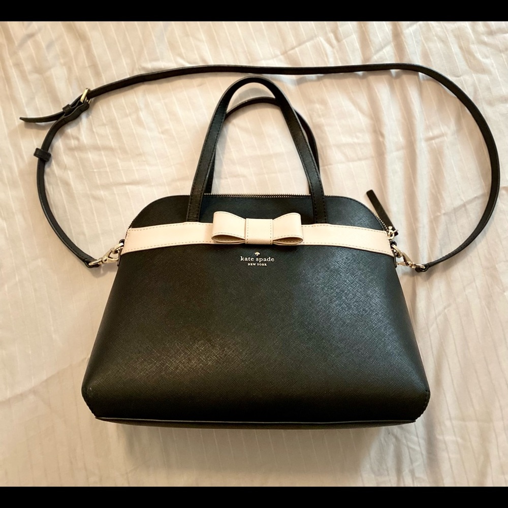 Kate Spade Kirk Park Saffiano Julita Purse (black and pink)